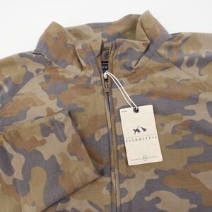 NEW Fish Hippie Co. Camo Cedar Island Pullover 1/4 Zip Neck Shirt Men's‎ Large